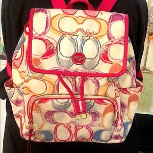 SOLD!!! Vintage Coach Signature Scribble Poppy Backpack
